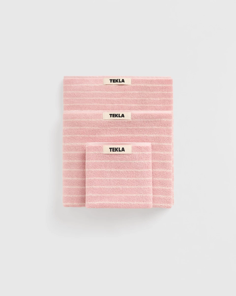 Tekla Fabrics Terry Towel - Shaded Pink Stripes