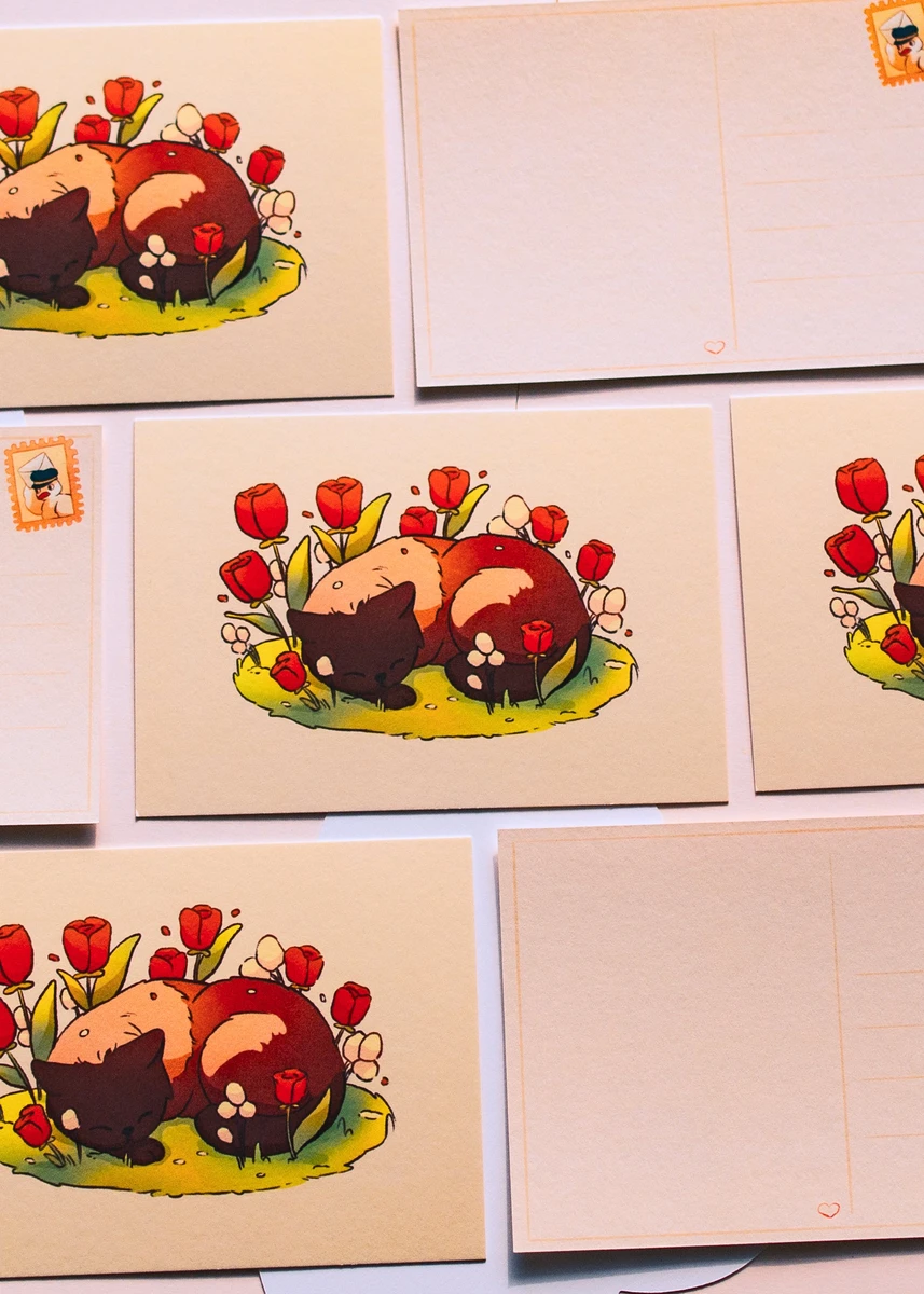 Minis prints - Chat dans les fleurs