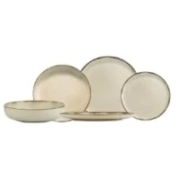 Service à vaisselle beige 12 pièces en grès CARREFOUR HOME