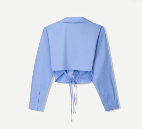  top chemise noeux bleu