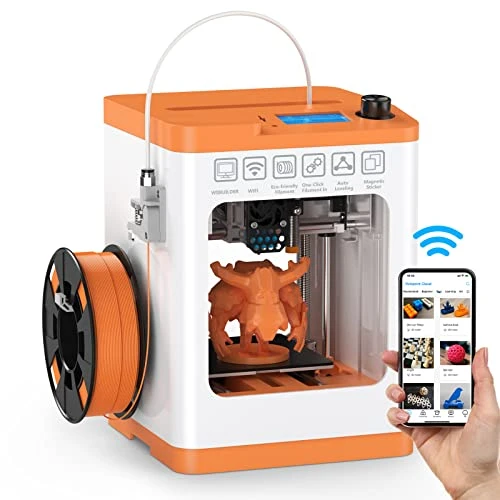 WEEFUN Tina2 S Imprimante 3D avec WiFi Cloud Print, Mini Imprimantes 3D Ultra Silencieuse, Plate-Forme PEI chauffante, Mise à Niveau Automatique du lit Imprimante 3D pour Les Débutants