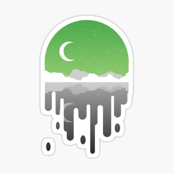 Paysage subtil de goutte à goutte aromantique | Sticker