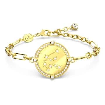 Zodiac bracelet, Aquarius, Gold tone, Gold-tone plated