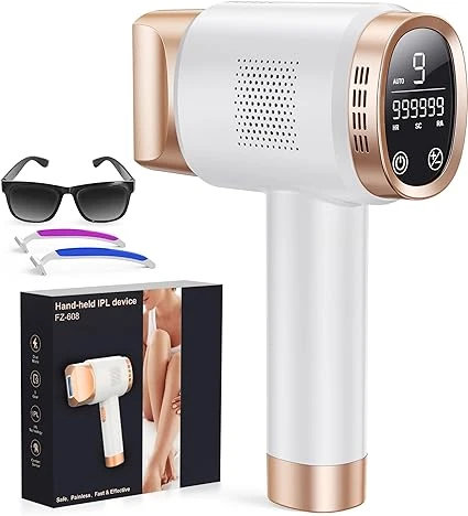 Épilateur Lumière Pulsée, IPL Épilateur Laser avec Fonction 3-en-1 HR/SC/RA et 9 Niveaux d'énergie et 999 900 Flashes, Épilation laser avec Écran Tactile LCD pour Femme et Homme, Visage, Corps