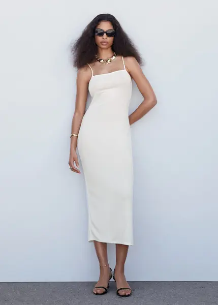 Robe maille dos croisé - Femme | Mango France
