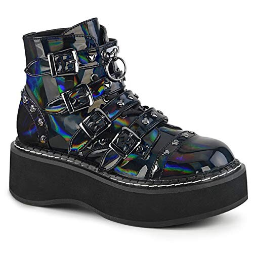 Demonia EMILY-315 Blk Hologram Vegan Leather UK 5 (EU 38)