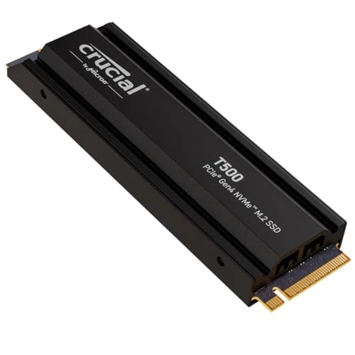 Crucial T500 SSD 2To PCIe Gen4 NVMe M.2 avec Dissipateur, Jusqu’à 7400 Mo/s, Compatible PlayStation 5, TLC NAND, Ordinateur de Bureau - CT2000T500SSD5