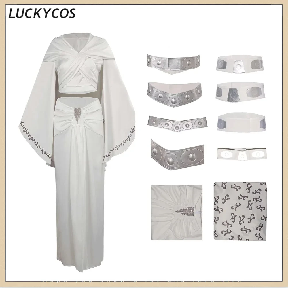 Ceinture Princesse Leia Cosplay pour Femme, Argent, Blanc, Halloween, Environnement, ixde Carnaval, Accessoires de Costume, Net, Adulte - AliExpress 200000532