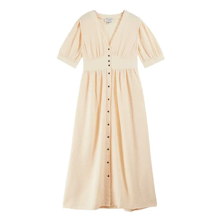 Emile et Ida - Robe Bruna Gaze de Coton - Crème | Smallable