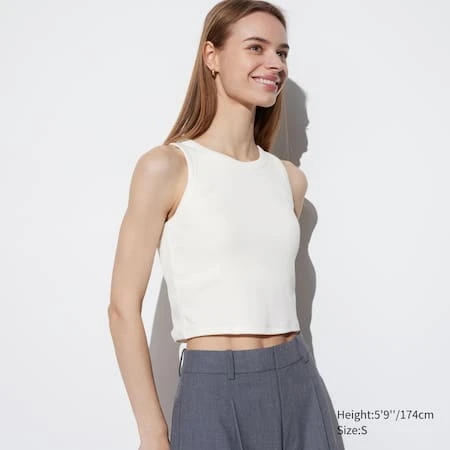 Débardeur Court Côtelé Soutien-Gorge Intégré | UNIQLO FR
