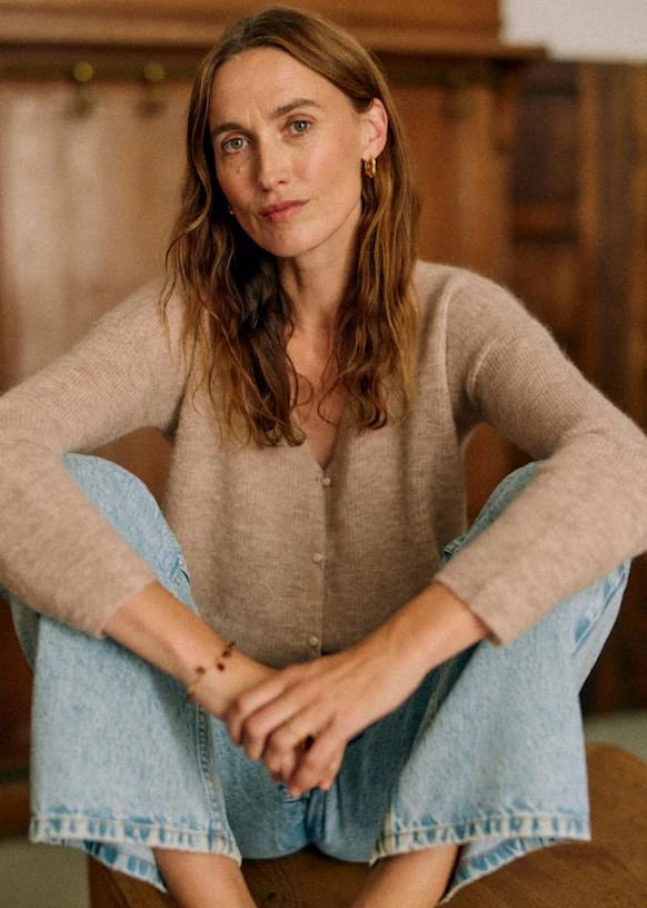 Gilet Barry - Beige Chiné Clair - Super kid mohair - Sézane