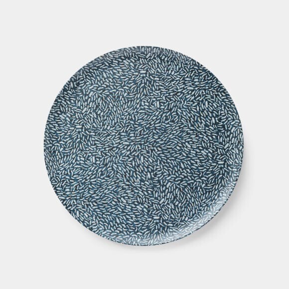 Plateau rond, en mélaminé, avec motif