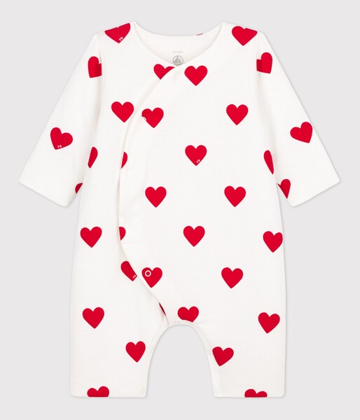 Combinaison longue cœurs rouges bébé fille en côte 1 ou 3 mois (dispo chez Jeanteur)