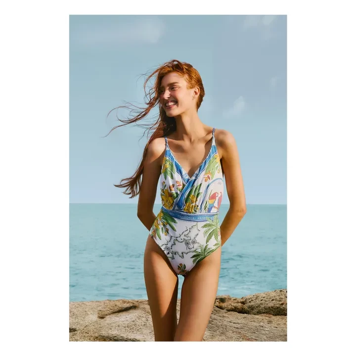 Maillot 1 Pièce Tropical Destination | Blanc cassé