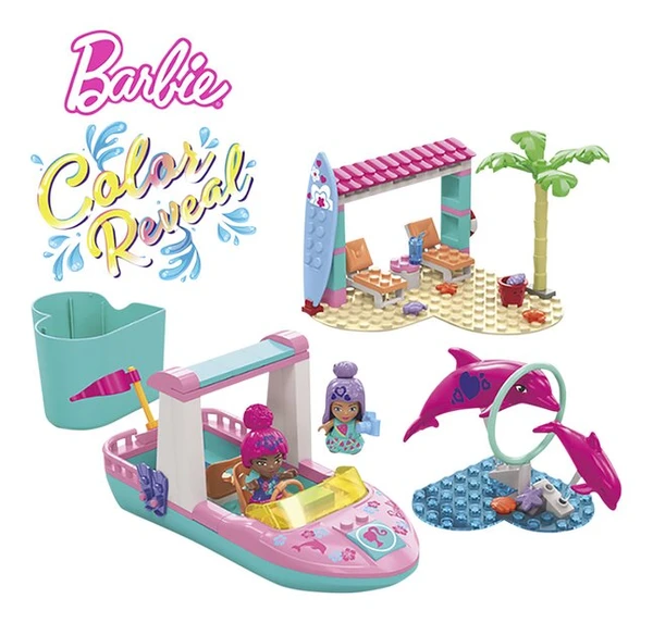 MEGA Construx Barbie Color Reveal Nage avec les dauphins