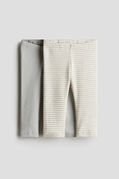 Lot de 2 leggings côtelés en coton