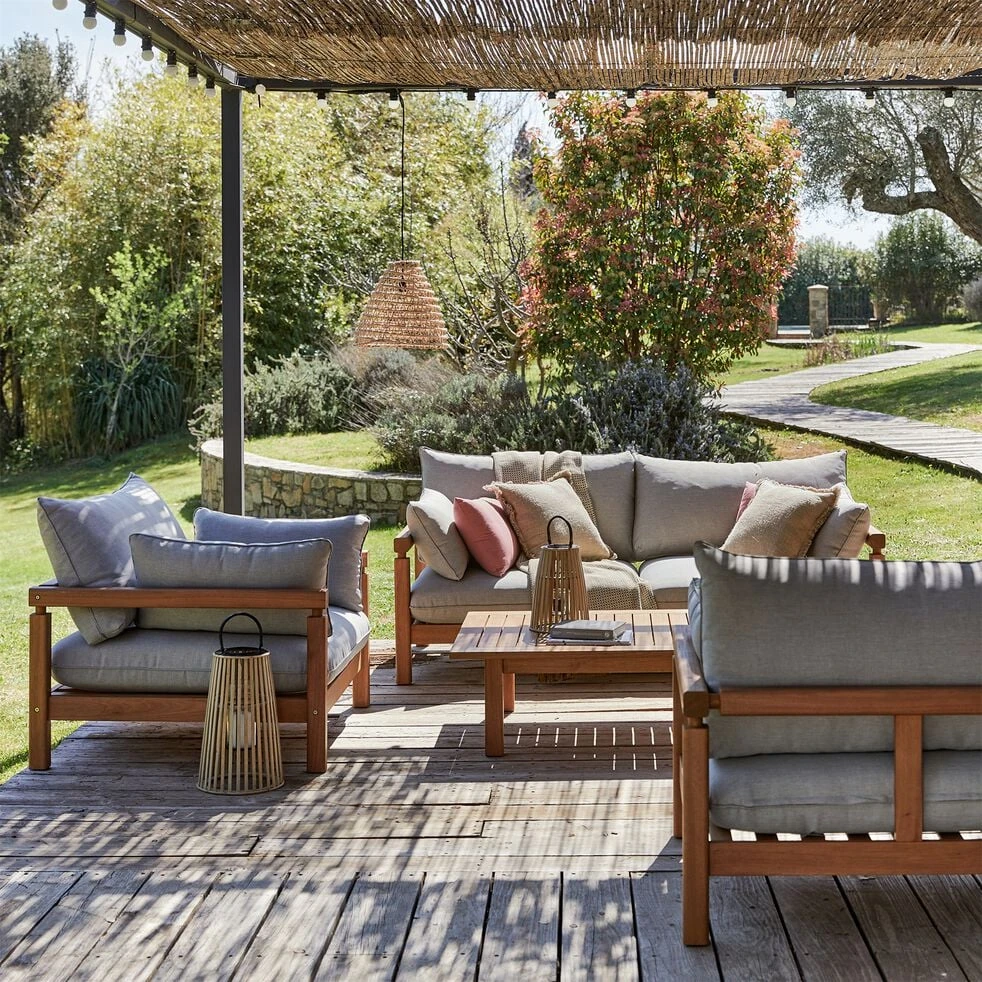 COMODO - Salon de jardin en eucalyptus - bois clair (4 places)