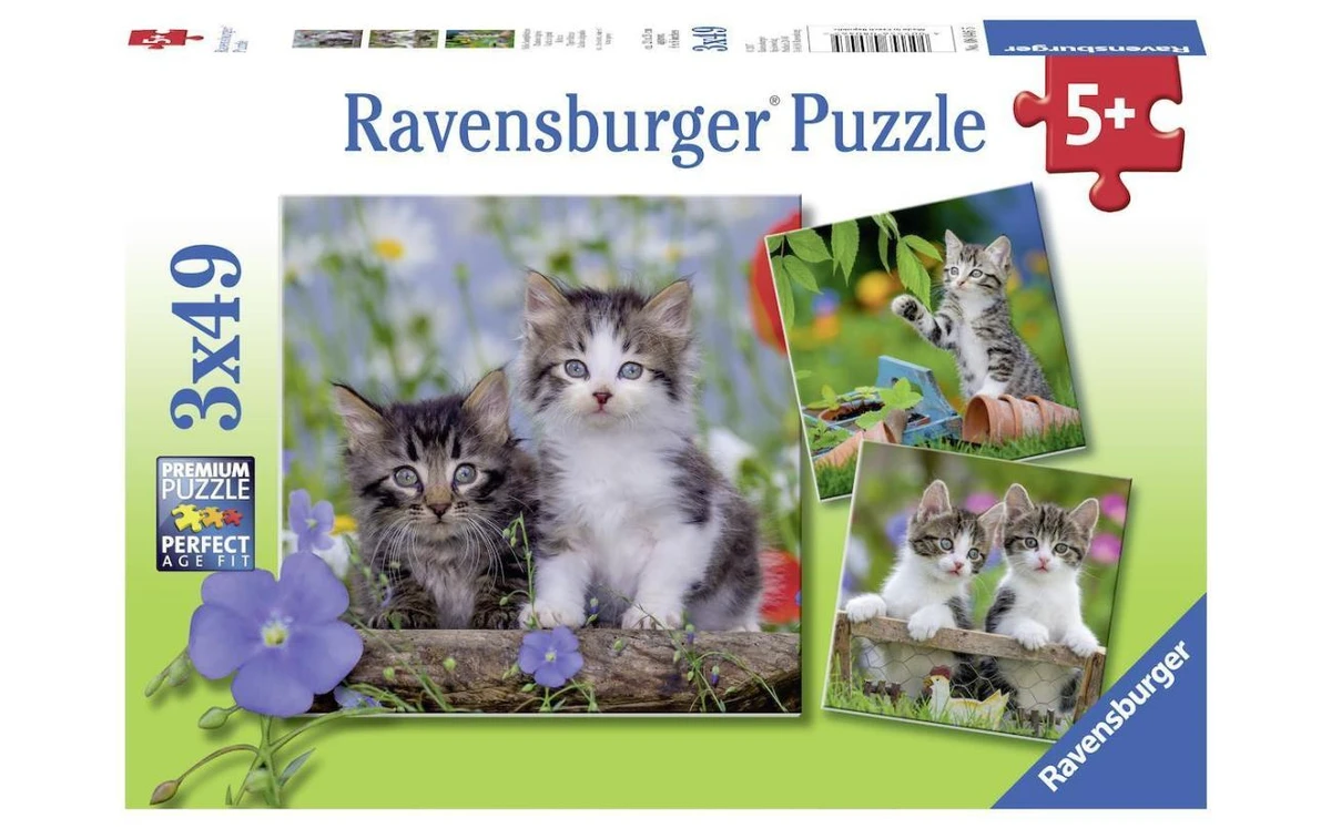 Ravensburger Puzzle, 3x49 pcs Jeunes chatons
