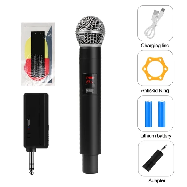 Microphone sans fil UHF, partenaires morts, 2 canaux, déterminer le micro Micphone pour la fête, le karaoké, le spectacle religieux professionnel, la réunion - AliExpress 44