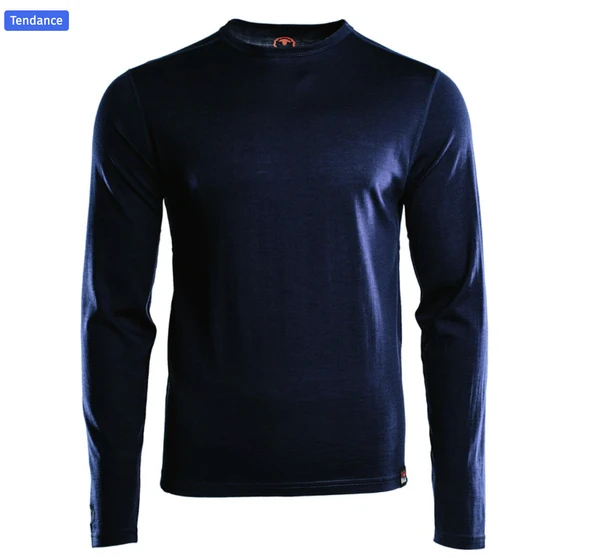 T-shirt manches longues Merinos Isobaa 180 Crew Homme (Bleu Marine)
