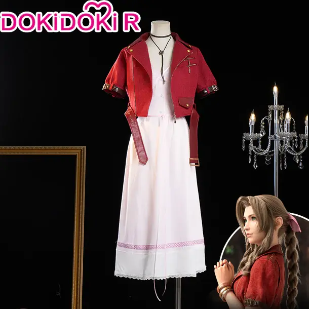【Ready For Ship】DokiDoki-R Game FFVII Aerith Cosplay Costume Women Final Fantasy