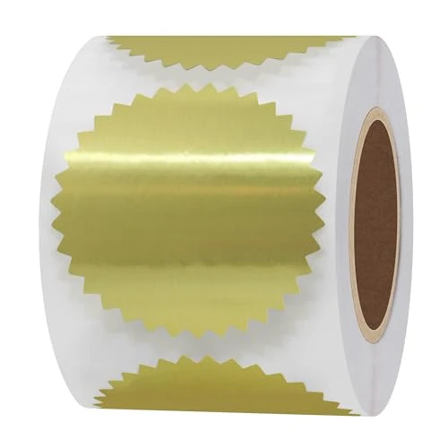 Hybsk Autocollants de gaufrage pour certificats, récompenses, récompenses, gaufrage - Or vif - 5,1 cm
