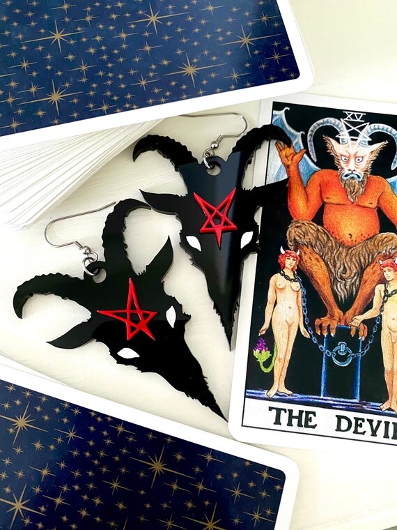 Baphomet // Boucles d’oreilles Diable // Boucles d’oreilles en acrylique
