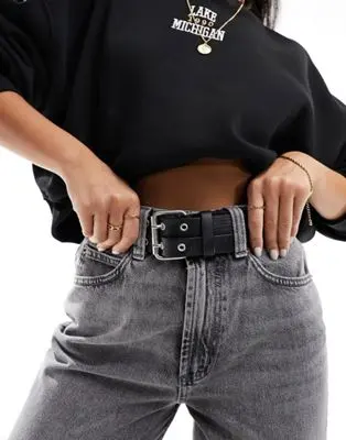 ASOS DESIGN - Ceinture pour jean taille basse avec deux boucles