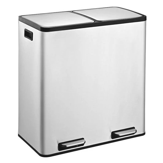 Poubelle inox 2x30L