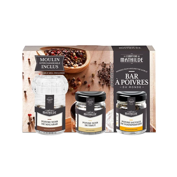Coffret bar à poivre du monde