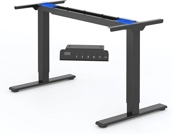 FlexiSpot Bureau Assis Debout Électrique à 2 Moteurs Charge 100kg, Bureau Réglable en Hauteur en Acier avec Panneau Smart à Fonctions Mémoires, Système Anti-collision, Cadre en Noir