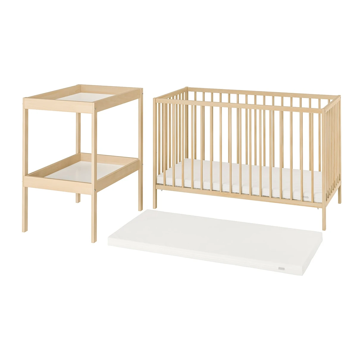 SNIGLAR Lot de 3 meubles chambre bébé - hêtre
