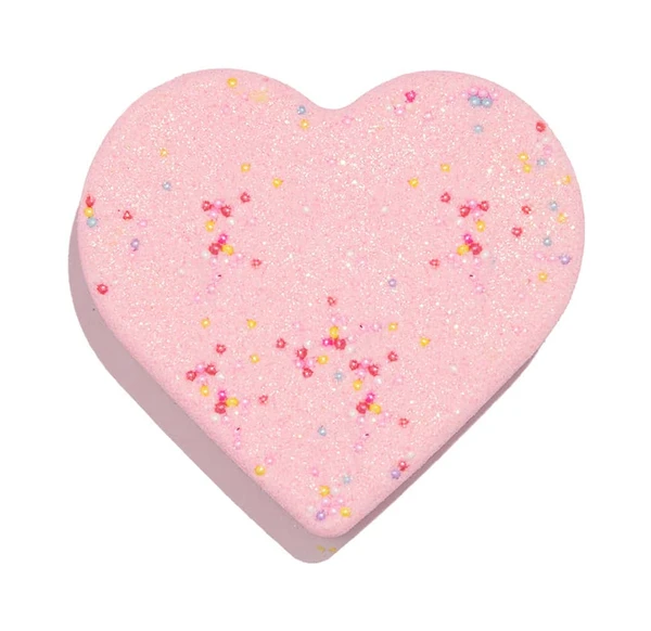 Bombe de bain en forme de cœur scintillante parfumée bonbon -100g