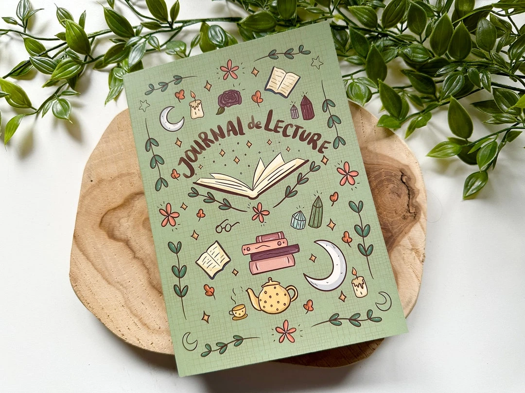 VERSION FRANÇAISE ! Journal de lecture vert | Journal du livre | 100 livres | Critique du livre | Noyau du chalet | Mignon | Idée cadeau
