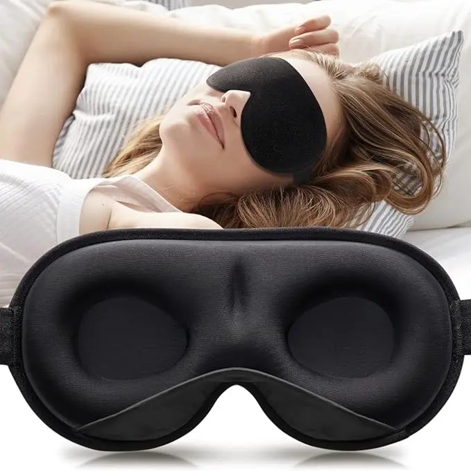 Umisleep 2022 Masque de sommeil pour homme et femme 3D lesté Masque de sommeil 100 % anti-lumière pour migraines et maux de tête, cernes et yeux secs, 120 g