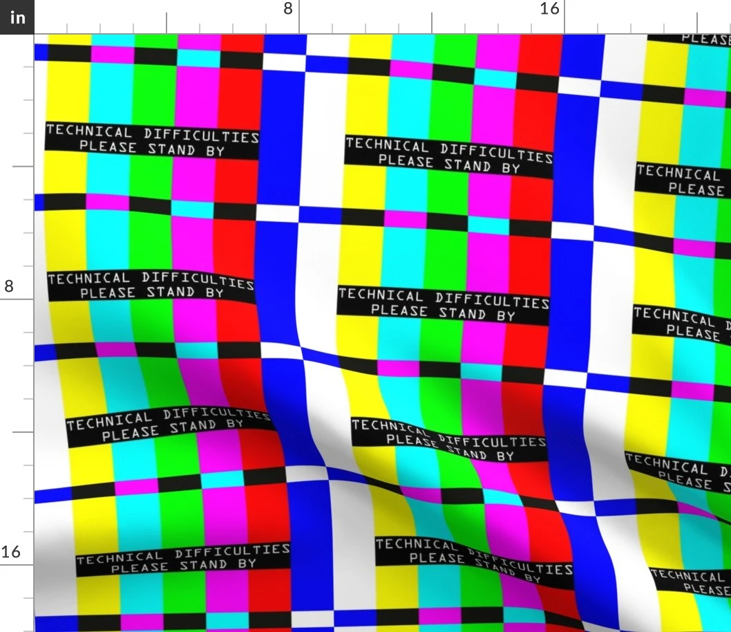 television tv test bars broadcasting Fabric | Spoonflower