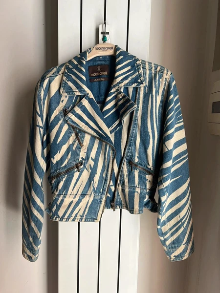 Giacca di jeans crop Roberto Cavalli