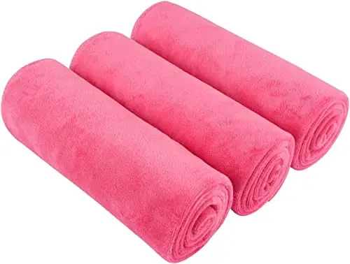 BW&amp;HM Lot de 3 serviettes de fitness - 40 x 80 cm - Rose