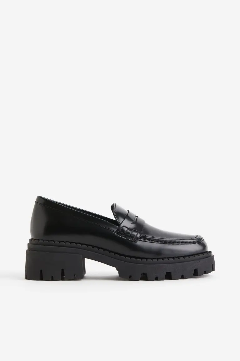 Mocassins en cuir à semelle épaisse