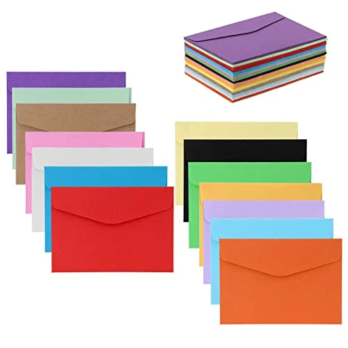 MXTIMWAN 70 Enveloppes Colorées - Enveloppes Colorées en 14 Couleurs Différentes, 11,6 x 8,2 cm, Idée Cadeau, Loisirs Créatifs