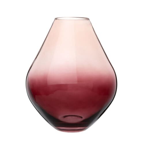 Vase losange en verre teinté rouge dégradé H22