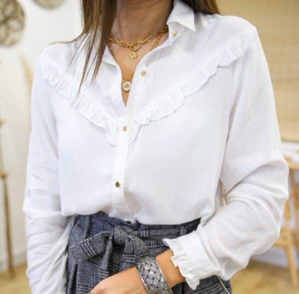Chemise blanche à volants - Lexane | MONLOOK
