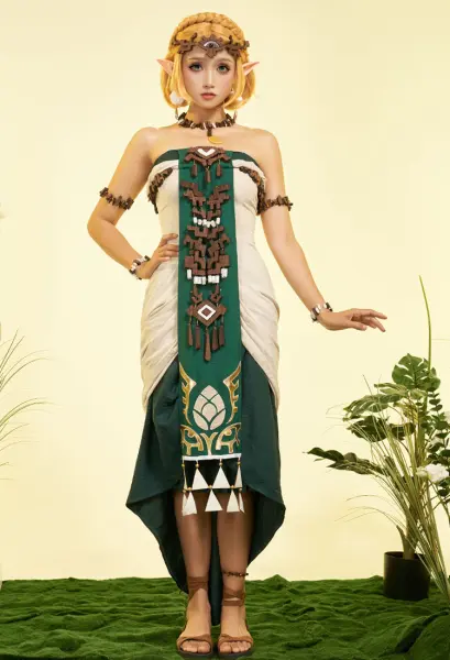 The Legend Of Zelda: Tears Of The Kingdom Princess Zelda Cosplay Costume Dress Set with Accessories