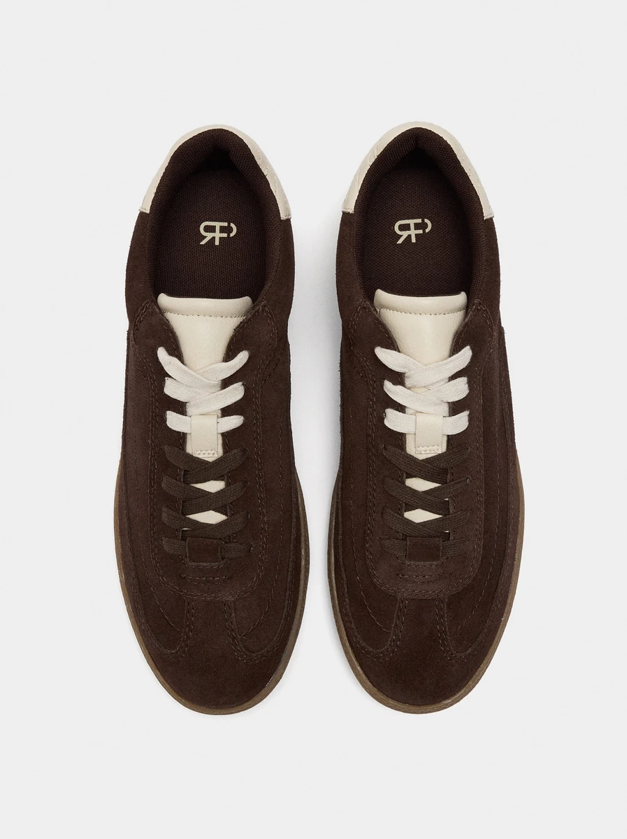 Baskets en cuir contrasté