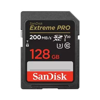 Carte SD SanDisk 128Go Extreme Pro Class10 U3 SD 200MB/s écriture 90Mb/s SDXC