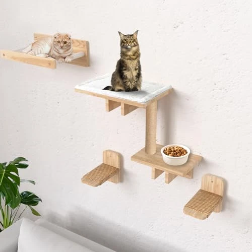 Gofodsil Mur d'escalade - Hamac - Escalier pour chat - Arbre à chat - Arbre à chat doux et confortable - Kit d'escalade - Charge maximale : 15 kg - Mur d'escalade idéal pour les grands chats de