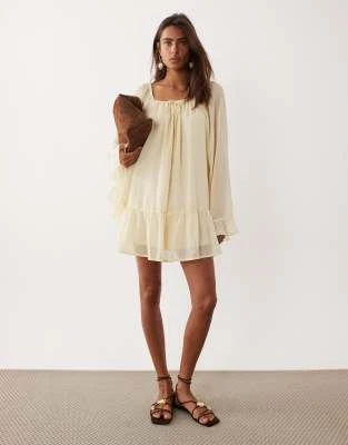 Miss Selfridge - Robe courte en mousseline - Beurre