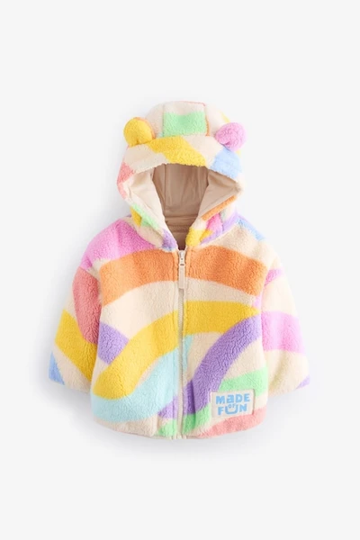 Rainbow - Printed Hooded Zip Through Fleece Jacket (3mths-7yrs)