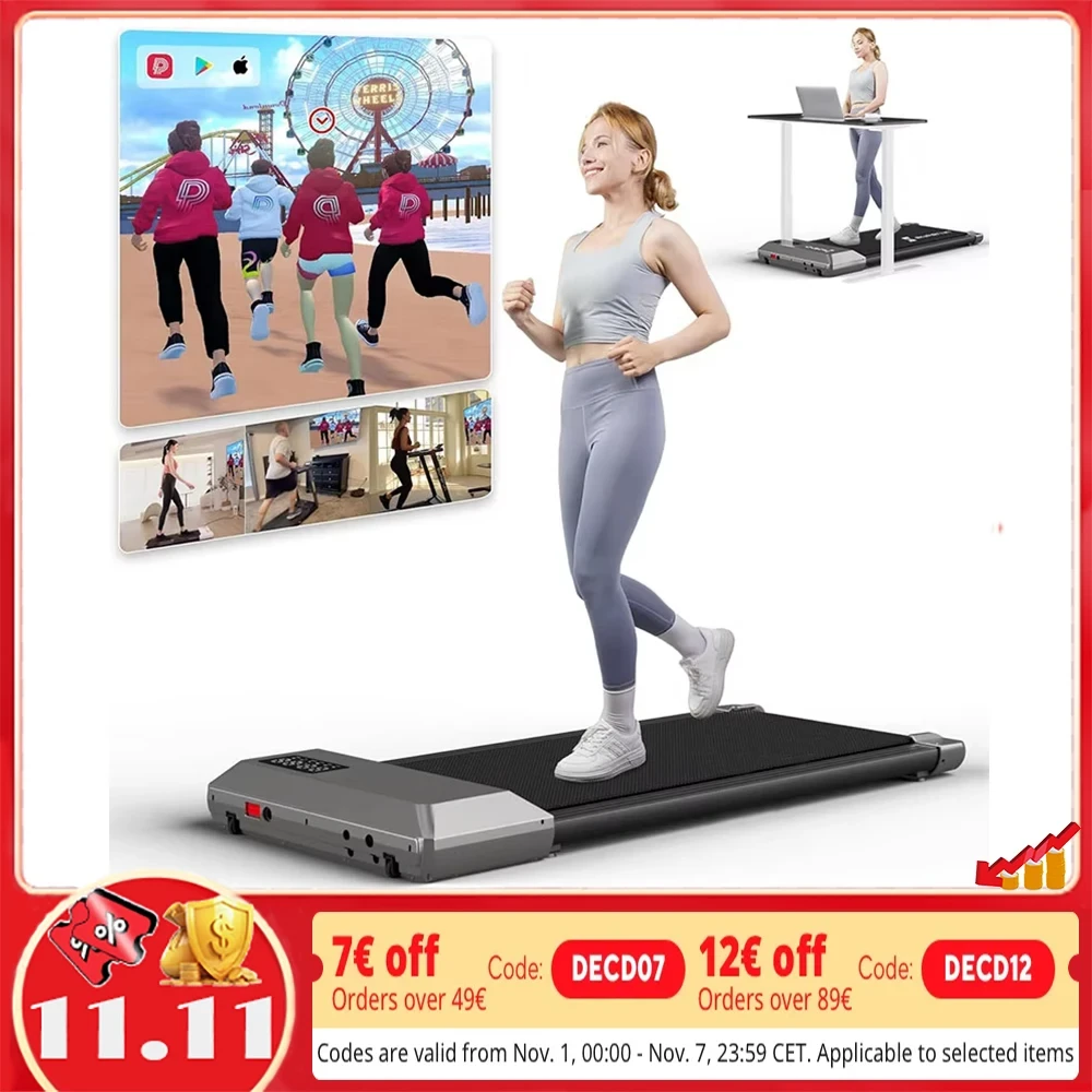 Superun Raceable Tapis De Course Connecté – Appli Avec Cours IA, Courses Multi-joueurs, Compatible Montres, Bande De 80/90/100 Cm