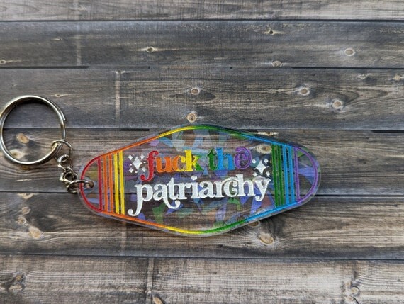 Fuck the Patriarchy Keychain, Arc-en-ciel irisé, féministe, égalité